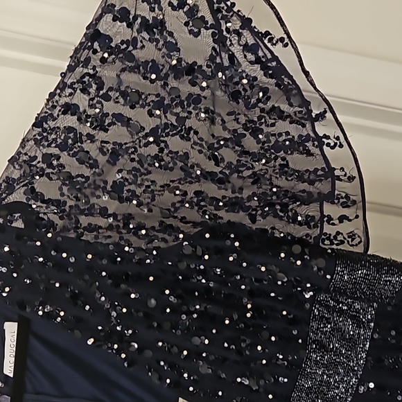 Mac DuggalEmbellished V-neck Column Gown - Picture 7 of 7